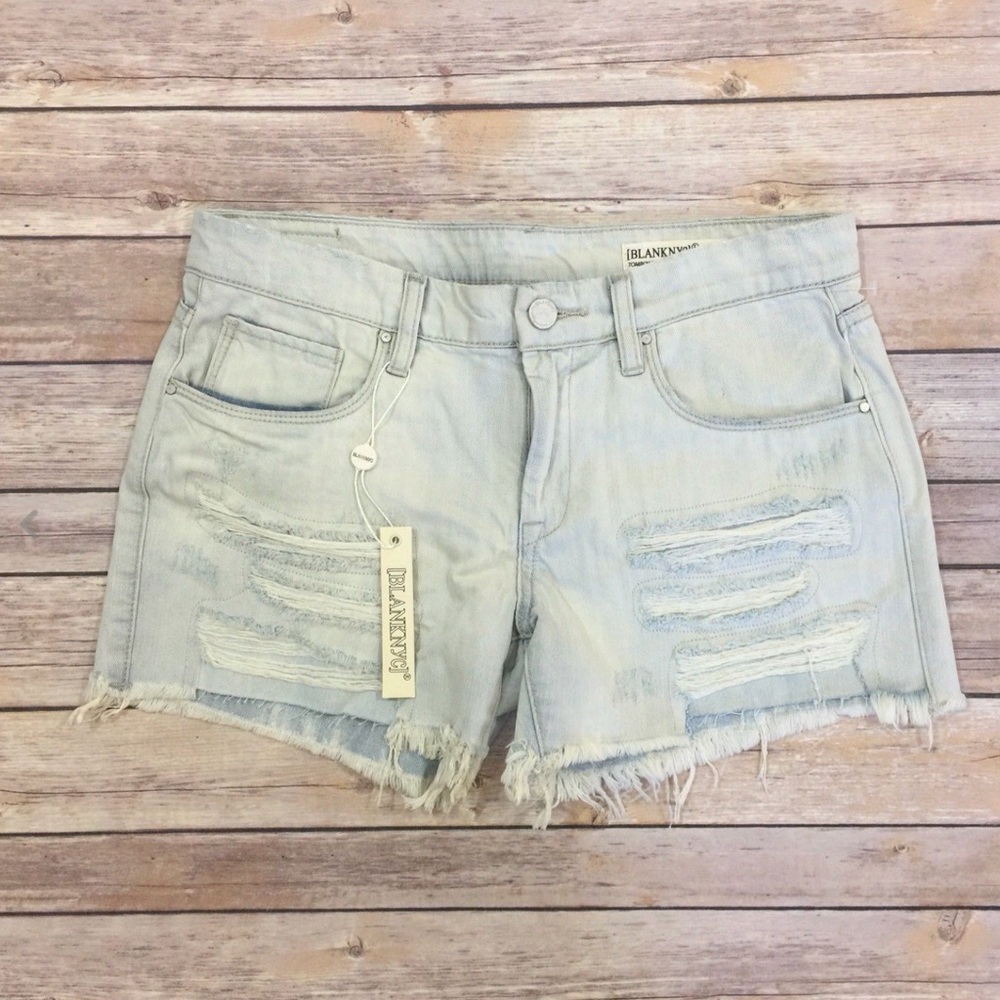 BLANK NYC 27 Cut Off Jean Shorts Frayed Distressed
